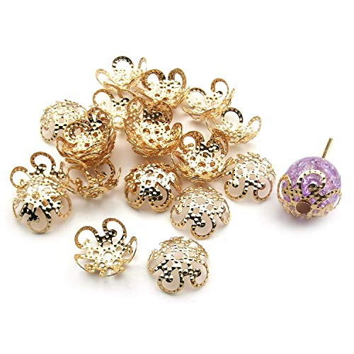 Mixed 1100 Pcs Hollow Flower Beads End Caps For Jewelry Making Bracelet Necklace Earrings (M265) #TOP5