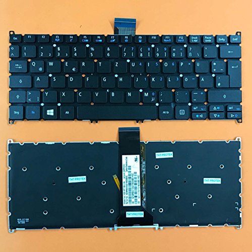 Preisvergleich Produktbild kompatibel für Acer Aspire V3-111P Tastatur - mit Beleuchtung, Ohne Rahmen - Deutsches Tastaturlayout