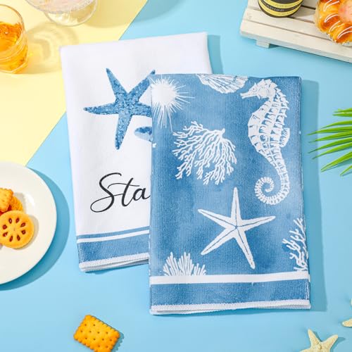 Oudain-Sets-of-6-Summer-Starfish-Shells-Kitchen-Towels-and-Dishcloths-Ocean-Dish-Towels-Kitchen-Hand-Towels-Kit-Novelty-Gifts-for-Beach-Party-Supplies Oudain Sets of 6 Summer Starfish Shells Kitchen Towels and Dishcloths Ocean Dish Towels Kitchen Hand Towels Kit Novelty Gifts for Beach Party Supplies