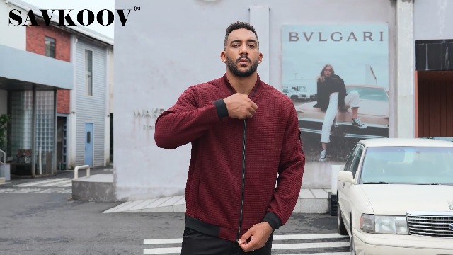 SAVKOOV Mens Lightweight Jacket Casual Bomber Jacket Varsity Coat