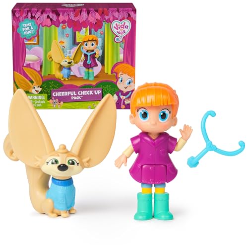 Vida The Vet, Cheerful Check Up Pack with Vida & Kipp Action Figures & Removable Stethoscope Accessory, Kids Toys for Girls & Boys Ages 3 and up