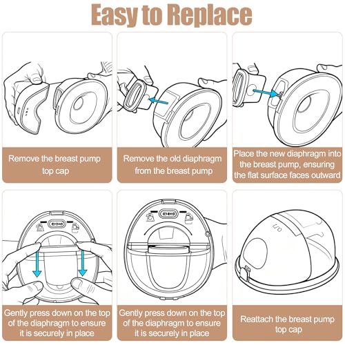 Image of 4pcs Breast Pump Diaphragm with 6pcs Nozzle Cap for Eufy, Duckbill Valve Silicone Breast Pump Replacement Parts Compatible with Eufy E10 /S1 /S1 Pro