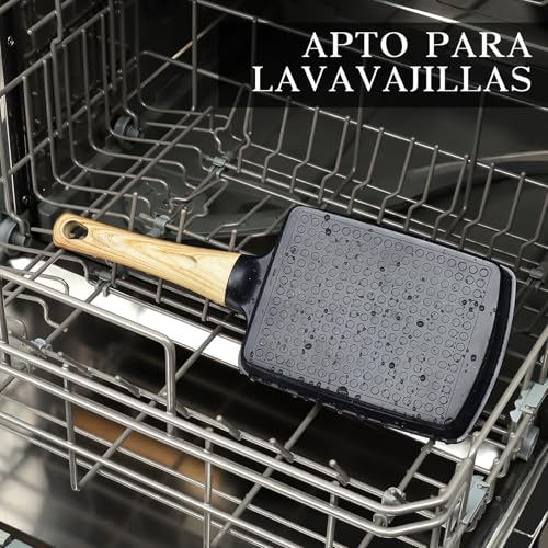 Miniatura 6 de Gipp Sartén Japonesa Tortilla Antiadherente Para Tortillas, Aartén Japonesa Para Tamago-Yaki De Inducción Y Gas, Libre De Pfas, Ptfe, Pfoa Y Pfos Gris, Tamagoyaki