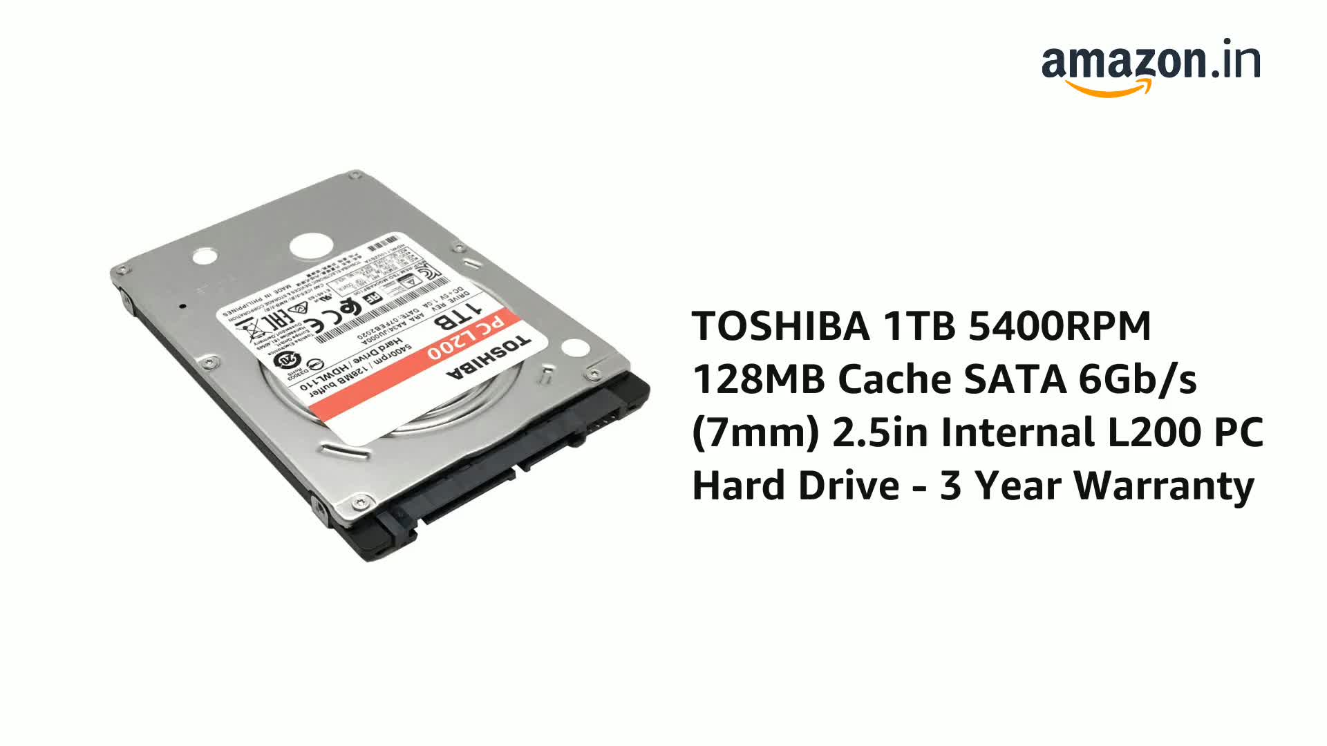 Amazon.in: Buy TOSHIBA 1TB 5400RPM 128MB Cache SATA 6Gb/s (7mm 