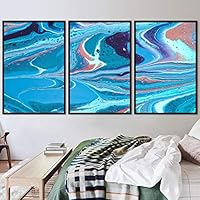3 Piece Framed Canvas Wall Art 3D Abstract Canvas Prints Home Artwork Decoration for Living Room,Bedroom - 16
