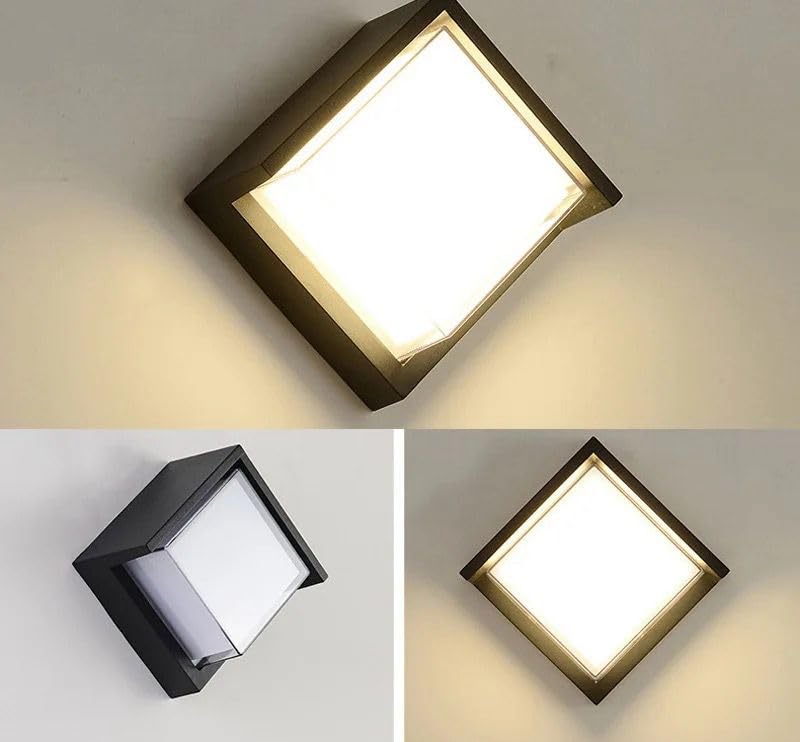 Image of blissbells Modern Square LED Wall Lamp | Matte Black Outdoor & Indoor Designer Wall Light for Home Decor