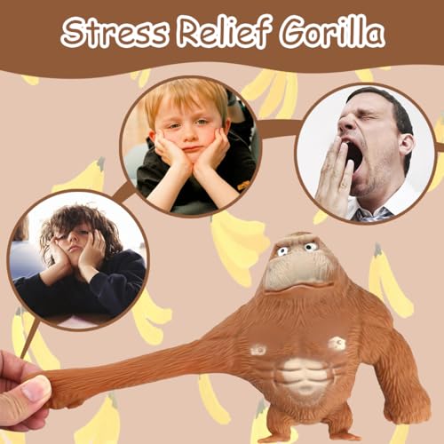 Gorilla Stressabbau Spielzeug, Gorilla Squeeze Toy, Squishy Monkey, Reizbarkeits Gorilla Spielzeug, braun Anti-Angst-Reizbarkeits-Gorilla-Spielzeug, Weich, Unterhaltung und Dekompression (Gorillas)