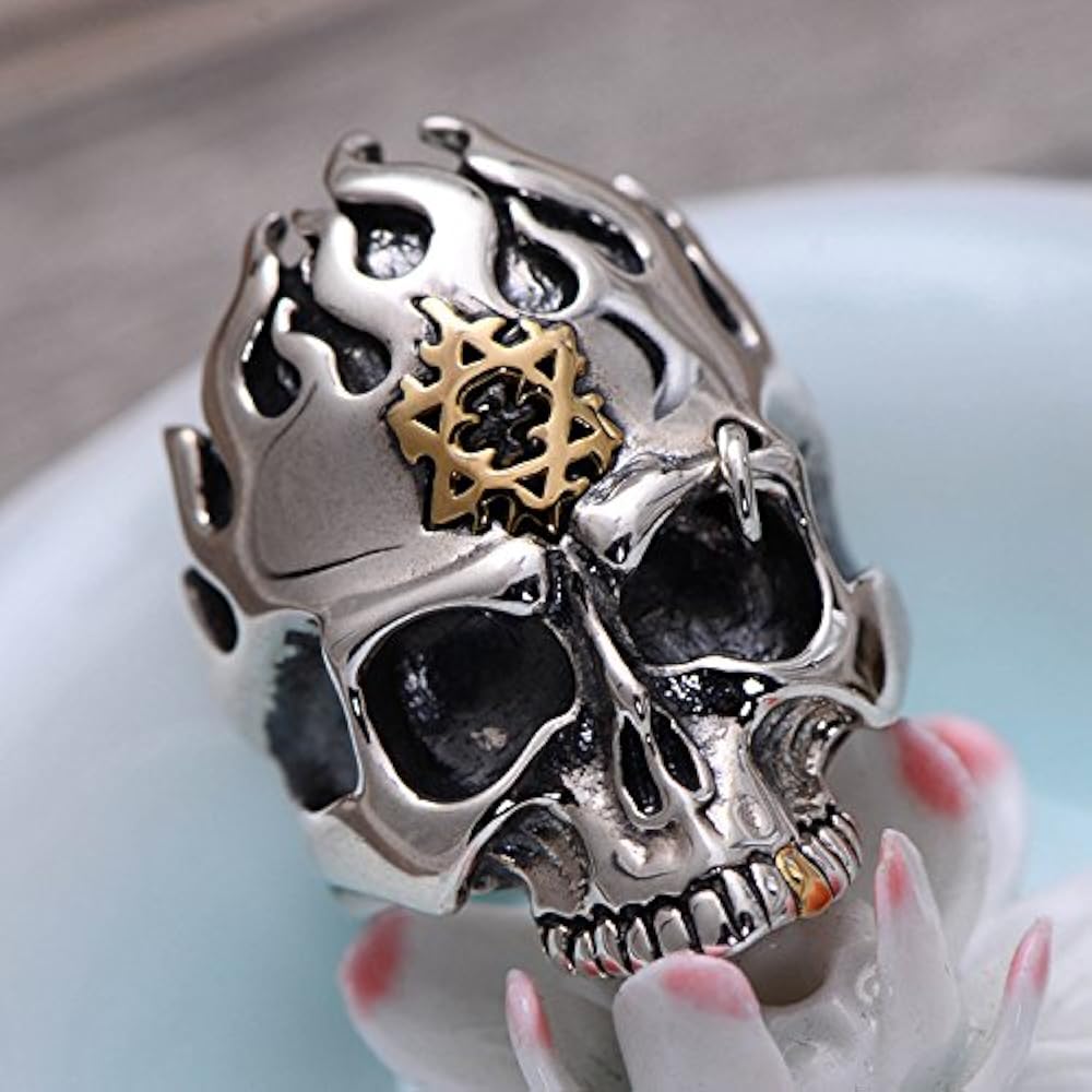 g&f co　LUCKY SKULL RING _BRASS g&f co LUCKY SKULL RING _BRASS（Adjustable Silver Stone