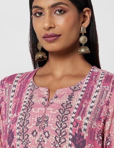 Image of BIBA Women Rayon Straight Fit Kurta