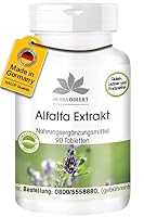 Alfalfa Tabletten - Alfalfa Extrakt 4:1 (Medicago sativa) - 90 Tabletten | HERBADIREKT by Warnke Vitalstoffe - Deutsche Apothekenqualität
