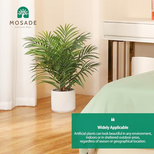 MOSADE-Artificial-Palm-Tree-28Inch-Fake-Potted-Areca-Palm-Plant-with-Handmade-Seagrass-Basket-Perfect-Faux-Tree-Home-Decor-for-Indoor-Outdoor-Office-Porch-Balcony-Bedroom-Bathroom-Gift MOSADE Artificial Palm Tree 28Inch Fake Potted Areca Palm Plant with Handmade Seagrass Basket Perfect Faux Tree Home Decor for Indoor Outdoor Office Porch Balcony Bedroom Bathroom Gift