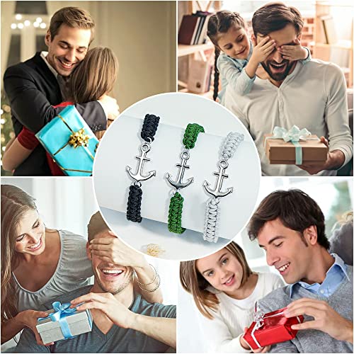 Pulsera ancla ajustable trenzada para hombre miniatura 7