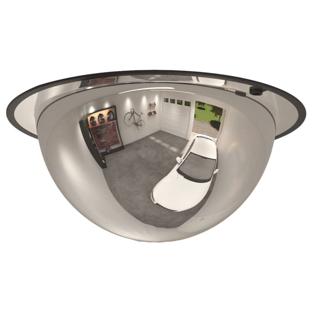 Espejo de tráfico totalmente curvado, diámetro de 40 cm, acrílico para exteriores, espejo de seguridad, gran angular, protección y orientación en obras, aparcamientos y parcelas privadas