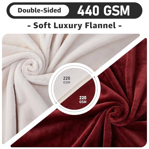 Image of LOOBANI Waterproof Blanket for Bed: Reversible Soft Flannel King Size Bed Blanket 85 inch x 108 inch, Waterproof Dog Blankets for Large Dogs, Spill-Proof Cover for Furniture Protection, Movie Time, Red