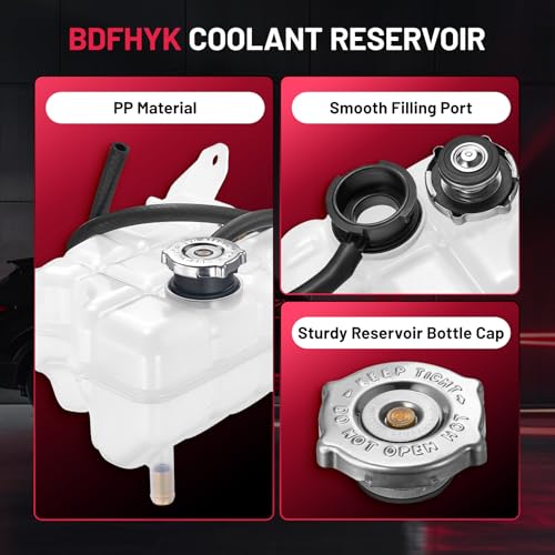 Image of BDFHYK Engine Coolant Expansion Reservoir Overflow Tank Compatible with Jeep Liberty 2002 2003 2004 2005 2006 2007 V6 3.7L Replace 603-319 52079848AA 52079788AD 52079788AE CY0716471 V330228