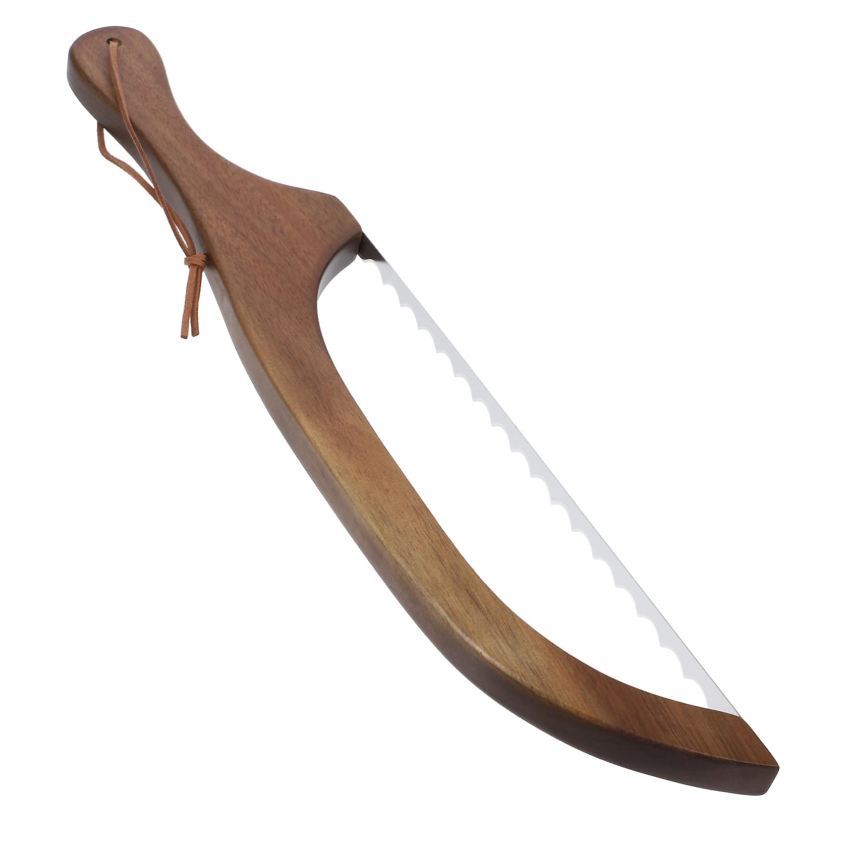 GRIRIW Sourdough Bread Slicer Wooden Bow Cutter Stainless Steel Blade for Home Commercial Use