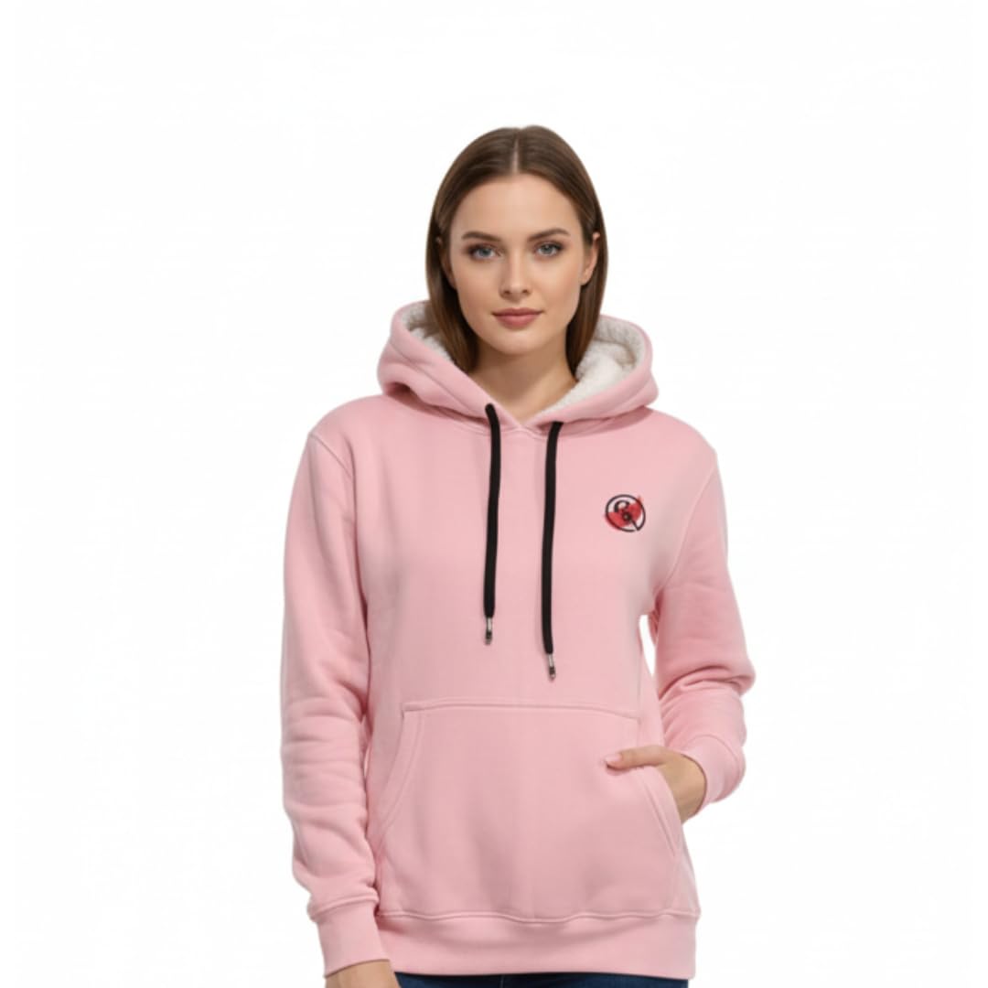 Kesar Store® Women's Cotton Fleece Hooded Sweatshirt | Solid Pullover with Kangaroo Pocket | Winter Three-Thread Material.-picture-56