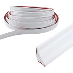 Paneles Molduras Pared Cuadrante de PVC, 2.5 metros, autoadhesivo, moldura para decoración de pared del hogar, esquina interior, decoración de suelo laminado (12 x 9 mm)