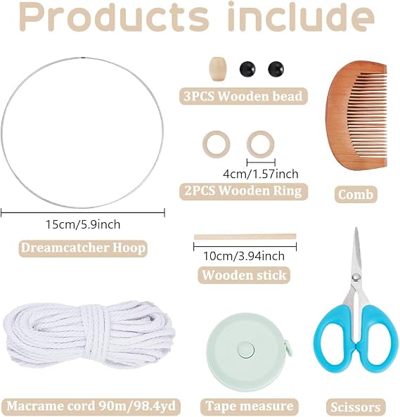 FREEBLOSS DIY Macrame Owl Kit with Instructions Macrame Wall Hanging Ornament Boho Wall Hanging Decor Pure White Macrame Tapestry Gift Macrame Kit for Beginners