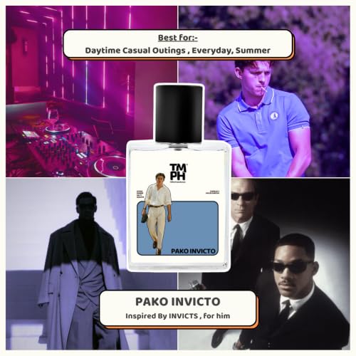 Image of TMPerfumehousePAKO INVICTO EDP for Men | Fresh, Citrusy & Long Lasting Perfume Spray | Citrusy, Salty & Marine Fragrance | Luxury Gift for Him | TMPH | 50ml