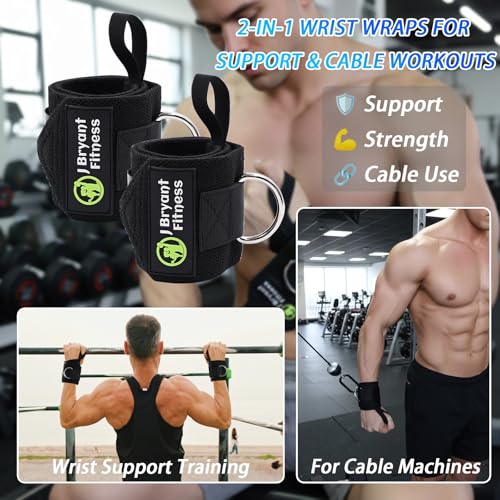 Gewichthef-polsbandages met D-ring voor kabeltrekapparatuur, lifting straps en wasbare nettas, robuuste trainingssupportset voor deadlifts, trekoefeningen en krachttraining, 3-in-1 fitnessaccessoires - Afbeelding 6