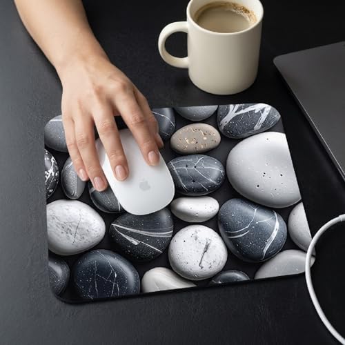 Image of Premium Non-Slip Mouse Pad | Smooth Surface for Optical & Laser Mouse | Durable Base Designs | Ideal for Office, Home & Gaming (Square Stone Pattern)