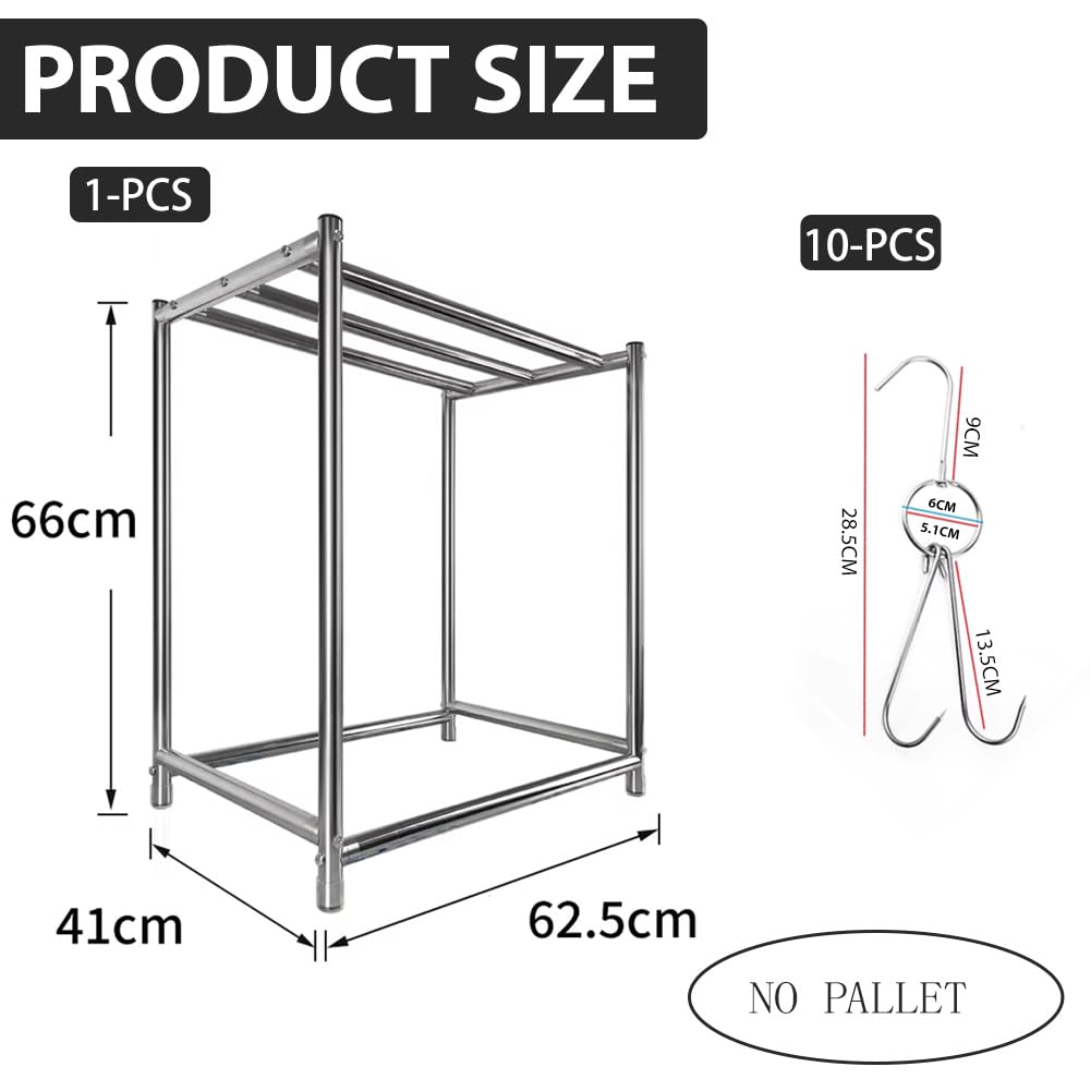 Griglia per arrosto in acciaio inox per salumi e anatra, griglia per asciugare la carne con 10 ganci, accessorio essenziale per cucine moderne