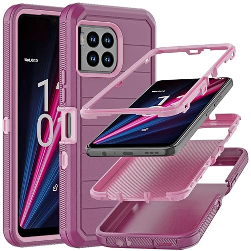 Coque pour T-Mobile Revvl 7 Pro robuste bordeaux anti-choc