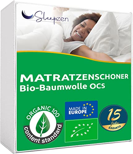 SLEEPZEN Mattress Protector 70x200 cm Fitted Sheet 100% Organic Cotton Flannel, Absorbent, Hypoallergenic