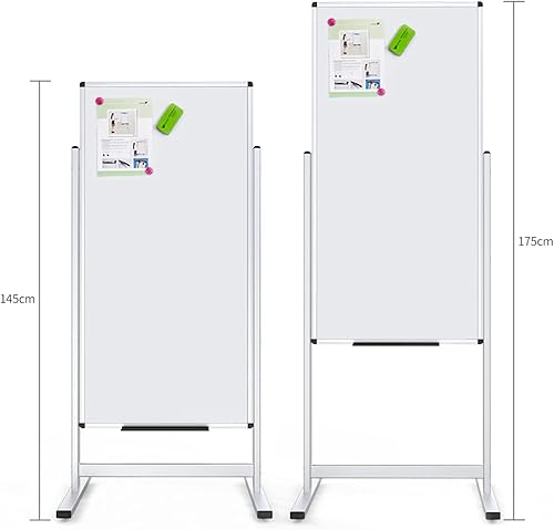 Miniatura 4 de VIZ-PRO Pizarra blanca con soporte magnético de doble cara de 48 x 24 pulgadas, marco y soporte de aluminio, con 12 marcadores