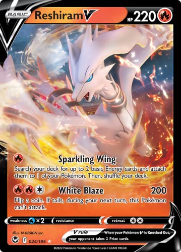 Reshiram V - 024/195 - Ultra Rare - Silver Tempest - NM/M
