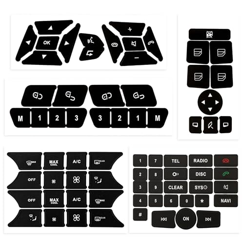 Dash Button for Mercedes Benz Stickers and Decals Repair Kit – Car Control Window AC Radio Number Interior fit for GLK350 C Class CLS C218 SLK W172 W204 W212 W218 W207 C250 C350 E-Class 2008-2014 e350