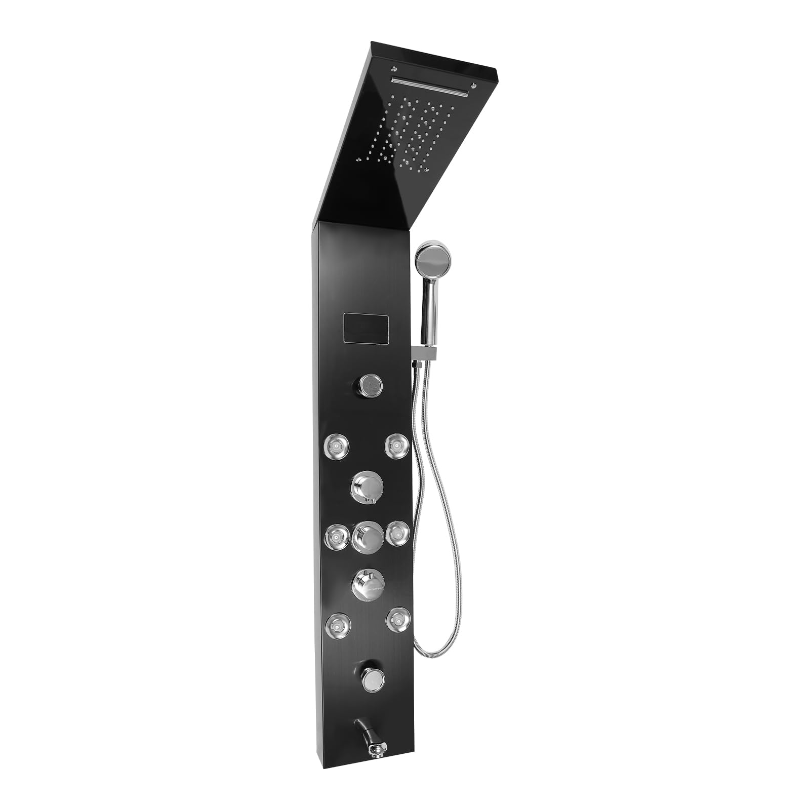 Panel de ducha LED con ducha de lluvia, juego completo de acero inoxidable para duchas relajantes en baños con cabezal de ducha y función de masaje
