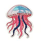 Jellyfish Patch – Embroidered Sea Creature Applique for Jackets, Bags, Hats and Crafts