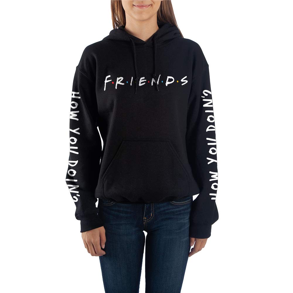 Friends TV Sitcom Series How You Doin - Felpa con cappuccio da uomo, colore: Nero