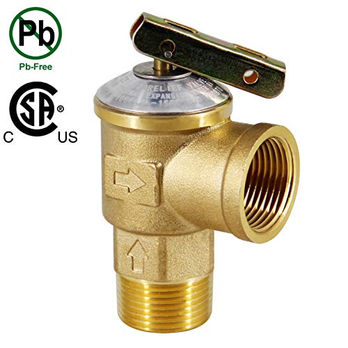 Twinkle Star 3/4 Inch Ips Isolator Tankless Water Heater Service Valve Kit, With Pressure Relief Valve, Clean Brass Construction #TOP5