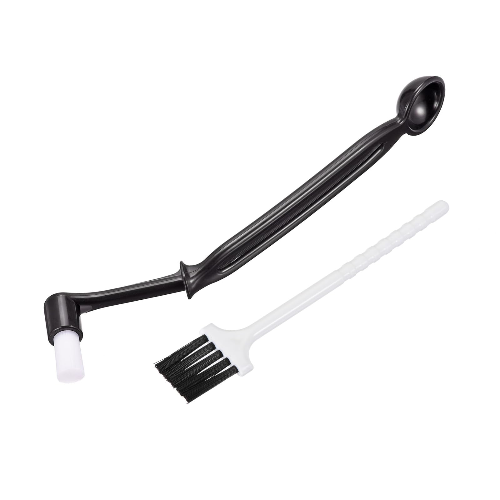 MECCANIXITY Coffee Cleaning Brush 209mm Long with Spoon Nylon Elbow for Cleaning Grinders and Shaver Cleaning Brush 131mm Long with White Plastic Handle Pack of 6