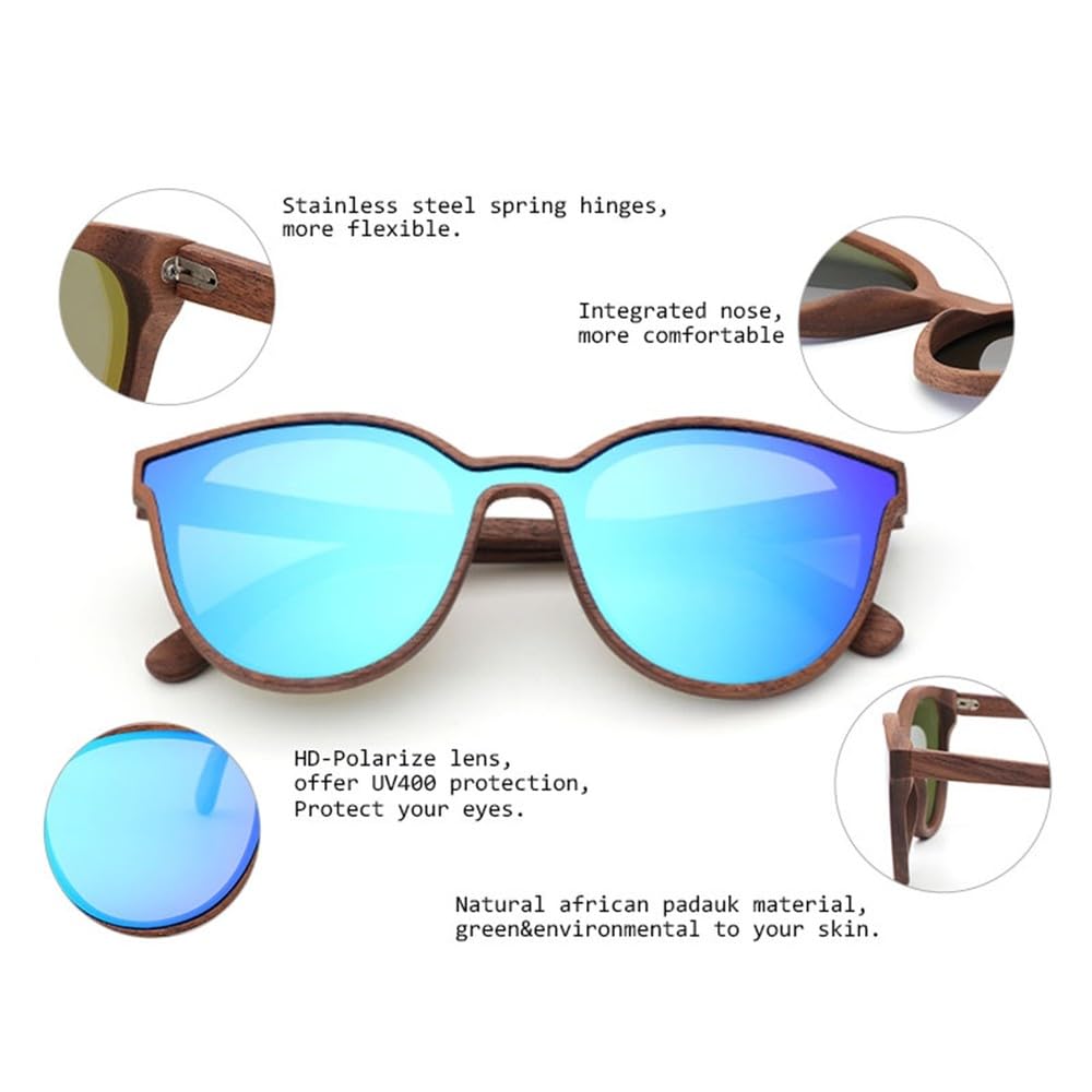 Polarisierte Sonnenbrille für Damen und Herren, mehrlagig, Skateboard, Holzrahmen, quadratischer Stil, Brille für Damenbrillen