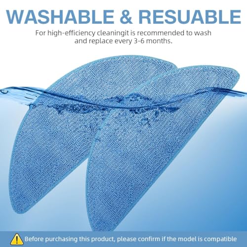 Image of 3 Pcs Replacement Mop Pads Compatible with Ecovacs Deebot U2 Pro /U2 /DGN22, Washable, Reusable Microfibre Cleaning Cloth (ED U2 MOPSETOF3)