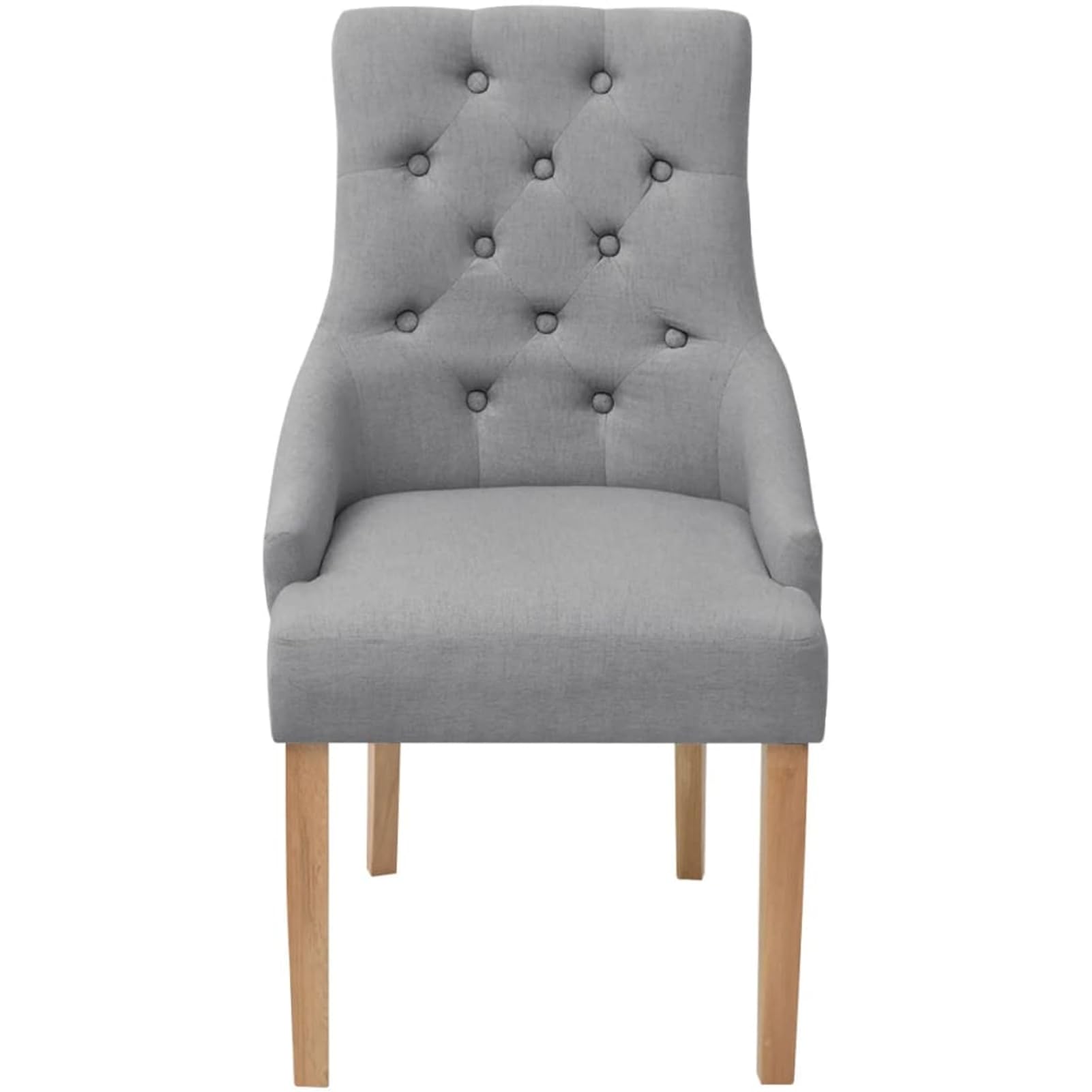 Krzesła do jadalni 4 szt. z podłokietnikami – jasnoszare, tapicerka materiałowa (100% poliester) i nogi z drewna dębowego, 52 x 60 x 95,5 cm, do jadalni i salonu