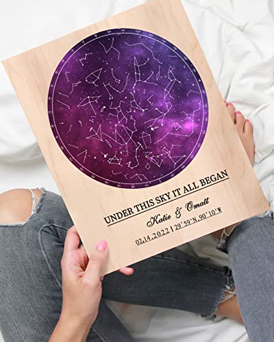 Bohva-Gifts-for-Girlfriend-Anniversary-Wedding-Gift-for-Her-Valentines-Couples-Engagement-Birthday-Gift-for-Wife-Personalized-Gift-for-Women-Custom-Star-Map-the-Night-Sky-Print-On-Wood