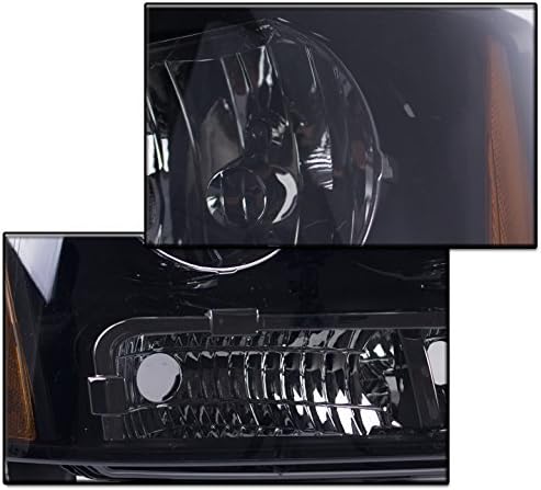 Replacement Headlights Headlamps Black/Smoke For 2007-2013 Chevy Avalanche / 2007-2014 Suburban Tahoe