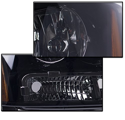 ZMAUTOPARTS Replacement Headlights Headlamps Black/Smoke For 2007-2013 Chevy Avalanche / 2007-2014 Suburban Tahoe