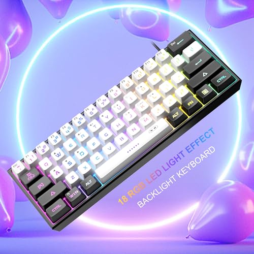 MageGee Mini 60%ゲーミングキーボード RGBバックライト61キー 超コンパクトキーボード TS91 の商品画像 5