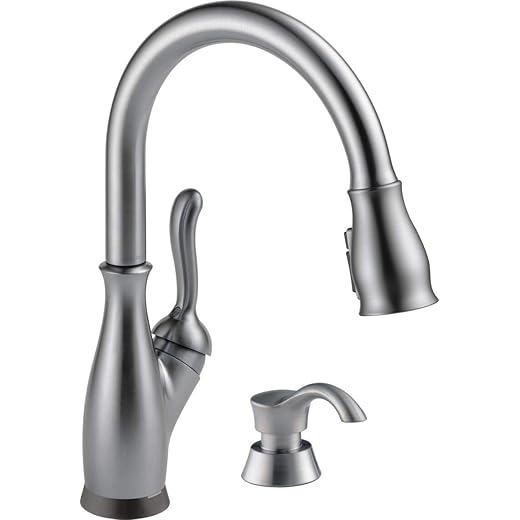 DELTA Faucet Leland VoiceIQ Single-Handle Touch Kitchen Sink Faucet with Pull Down Sprayer, Alexa and Google Assistant Voice Activated, Smart Home, Kitchen Soap Dispenser, Arctic Stainless