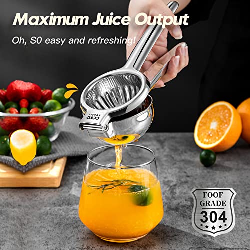 Image of CCKO Lemon Lime Squeezer Stainless Steel Manual Juicer Extra Large Heavy Duty Citrus Juicer Hand Press Max Extraction Fruit Juicer for Oranges Lemons Limes