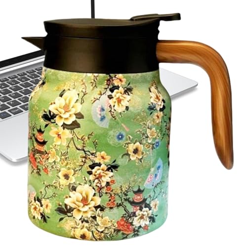 Jarra térmica para bebidas calientes, dispensador de café y bebidas, jarra de bebidas de 33.8 onzas con infusor de té y colador para fiestas de Año Nuevo