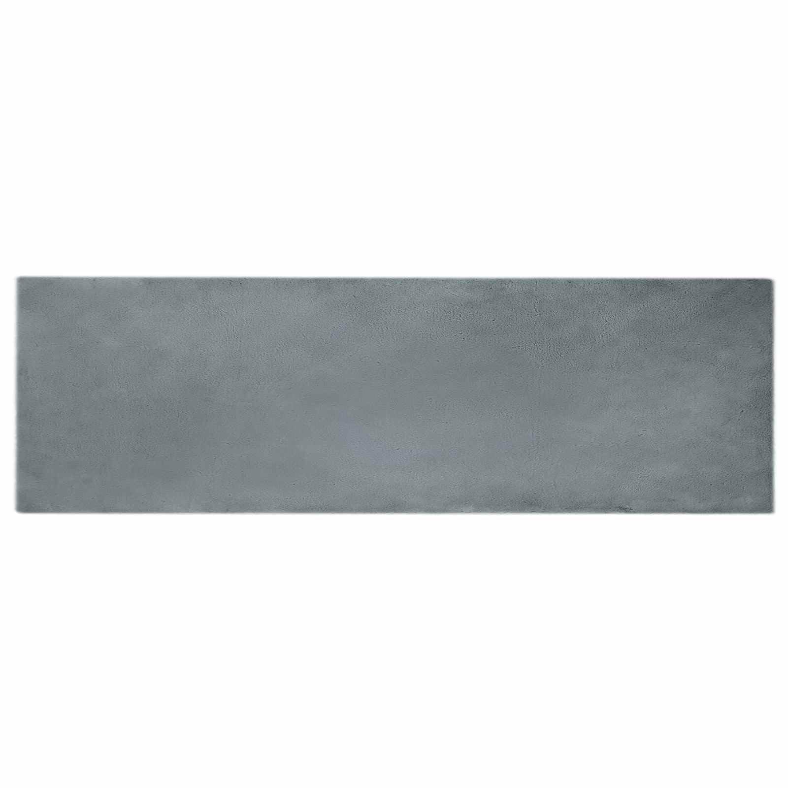 Kunstfell Teppich Läufer in Kaninchenfell-Optik, weicher Flurteppich rutschfest für Wohnzimmer und Schlafzimmer, Rechteckig, Serie OLITE, Anthrazit, 80 x 250 cm