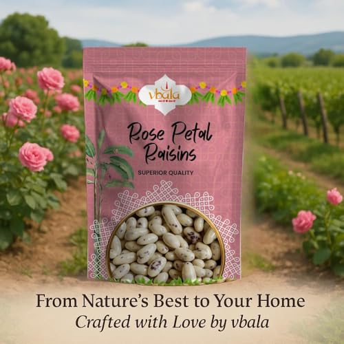 Image of Vbalaa Rose Petal Raisins 300gm | Coated in White Chocolate & Rose Extract | No Added Preservatives, Colors & Artificial Flavours | Rich in Nutrition | Ideal for Snacking & Gifting