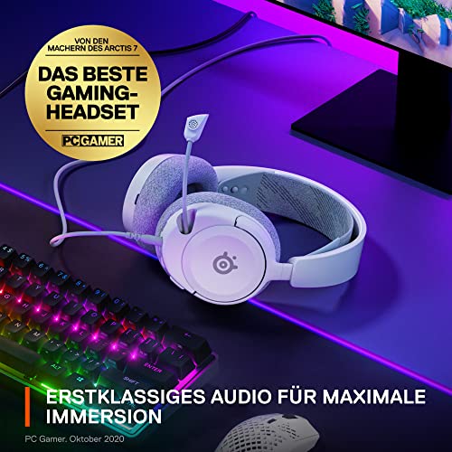 SteelSeries Arctis Nova 1 - Multi-System Gaming-Headset – Hi-Fi-Treiber – 360° Surround-Sound – AirWeave Memory Foam-Ohrpolster – Mikrofon mit Geräuschunterdrückung –PC, PS5, Xbox -Weiß – Bild 5